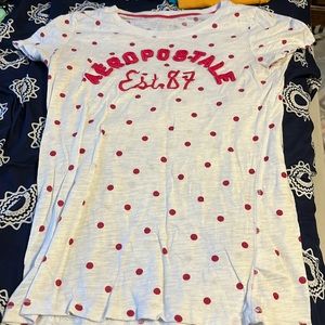 white dotted fitted shirt